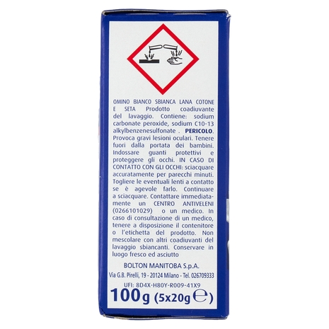 Omino Bianco Sbianca Lana Cotone e Seta 5 x 20 g